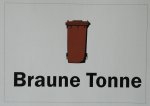 Papierkorb Aufkleber DinA 6 Braune Tonne (Zoom)