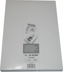 Laminiertaschen, Format DinA4, 2x75 mic, gl&auml;nzend Laminiertaschen, Format DinA4, 2x75 mic, gl&auml;nzend  (Zoom)