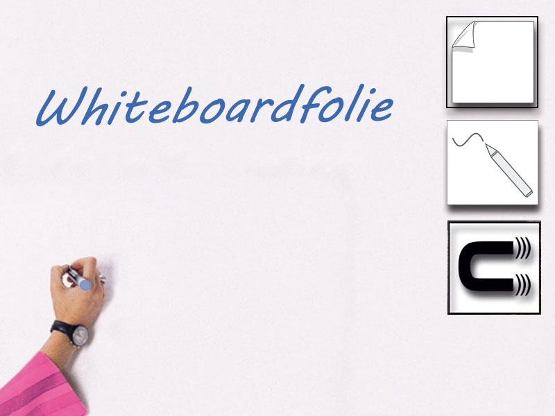 Whiteboardfolie, glänzend weiß, selbstklebend 100 x 100 cm, magnethaftend (Zoom)