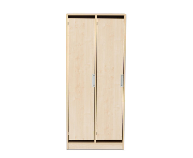 Flexeo Garderobenschrank Armadio, 2 Türen, mit Fachböden, Höhe 154,8 cm Muschelgriff mit Lüftungsschlitzen oben und unten (Zoom)