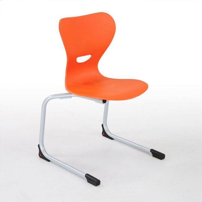 Conen Freischwinger Schulstuhl mit Kunststoff Sitzschale Stuhl orange (Zoom)