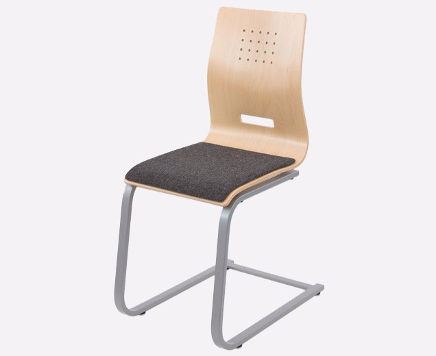 Betzold Schülerstuhl mit Buchenholz-Schale und Sitzpolster Schülerstuhl mit Buchenholz-Schale und Sitzpolster in dunkelgrau (Zoom)
