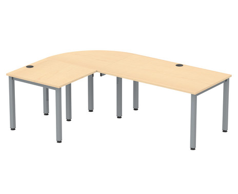 Flexeo Schreibtisch (Breite 140 cm) mit Anbau und Viertelkreis Schreibtisch (Breite 140 cm) 1 (Zoom)