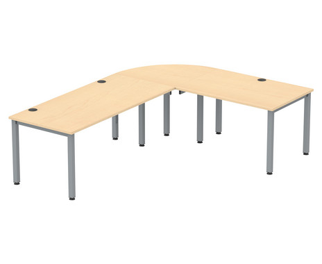Flexeo Schreibtisch (Breite 120 cm) mit Anbau und Viertelkreis Schreibtisch (Breite 120 cm) 1 (Zoom)