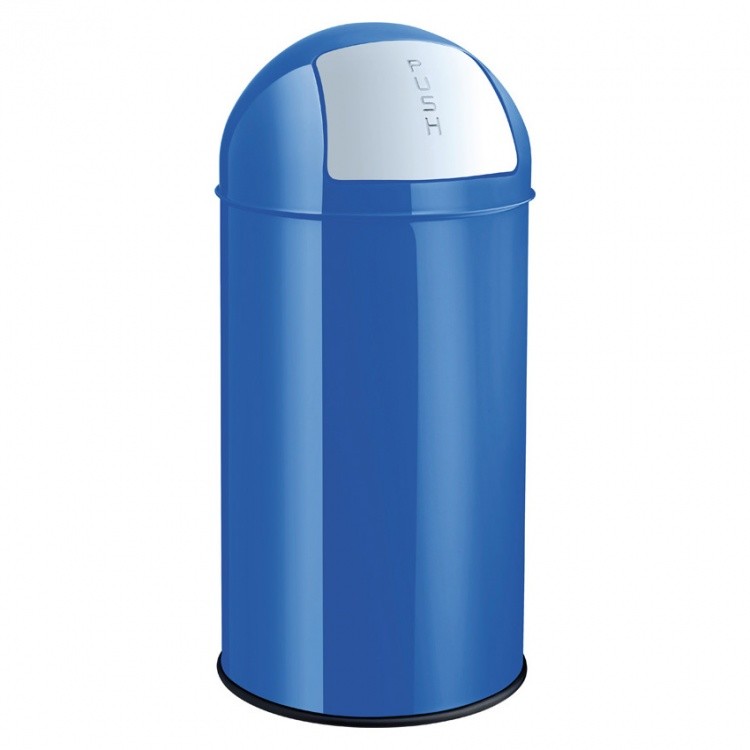 helit Abfallbehälter mit Push-Einwurfklappe, 50 Liter Blau (Zoom)