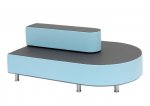 RELAX Terminal Sitzelemente Sofa halbrund mit Kunstleder-Bezug in Hellblau (Zoom)