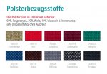 Betzold Schwingstuhl Design Lieferbare Bezugsstoffe für das Sitzpolster (Zoom)