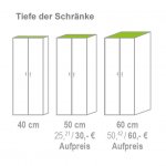 Flexeo Halbschrank mit Schubladen Lieferbar in 3 verschiedenen Tiefen (Zoom)