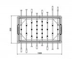 HeBlad Tischkicker Beton Abmessungen Spielfeld (Zoom)