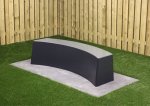HeBlad Betonbank oval Beton Anthrazit lackiert (Zoom)