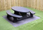 Picknickset Beton oval Beton Anthrazit lackiert (Zoom)