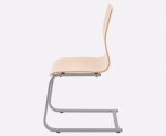 Betzold Schülerstuhl mit Buchenholz-Schale ohne Sitzpolster stabiles Schwing-Gestell aus flachem Ovalstahlrohr mit festem Stand (Zoom)