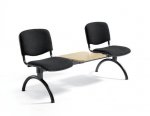 deskin Besucherbank Polster 2-Sitzer mit Tisch, Gestell schwarz (Zoom)