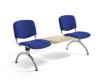 deskin Besucherbank Polster 2-Sitzer mit Tisch und blauen Sitzpolstern (Zoom)