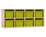 Betzold Garderoben Hängeregal CHIPPO 8 Fächer mit grünen Boxen (Zoom)