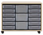 Flexeo Regal mit Boxen, hoch 3 große, 12 kleine Schubladen (Zoom)