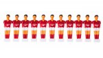 Betzold Kindergarten-Kicker Spielfiguren: eine Mannschaft in rot (Zoom)