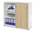 deskin Schiebetürenschrank EVO Korpus: Weiß, Front: Wildeiche (Zoom)