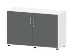 deskin Flügeltürenschrank EVO, 78 cm hoch 120 cm breit, Front: Anthrazit, Korpus: Weiß (Zoom)