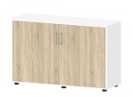 deskin Flügeltürenschrank EVO, 78 cm hoch 120 cm breit, Front: Wildeiche, Korpus: Weiß (Zoom)