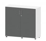 deskin Flügeltürenschrank EVO, 112 cm hoch 120 cm breit, Front: Anthrazit, Korpus: Weiß (Zoom)