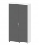 deskin Flügeltürenschrank EVO, 221 cm hoch 120 cm breit, Front: Anthrazit, Korpus: Weiß (Zoom)