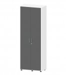 deskin Flügeltürenschrank EVO, 221 cm hoch 80 cm breit, Front: Anthrazit, Korpus: Weiß (Zoom)