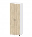 deskin Flügeltürenschrank EVO, 221 cm hoch 80 cm breit, Front: Wildeiche, Korpus: Weiß (Zoom)