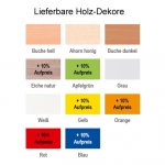 Flexeo Materialtisch Lieferbare Holzdekore (Zoom)