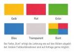 Flexeo Materialtisch Lieferbare Farben für die Schubladen (Zoom)