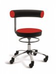 Sanus® -Gesundheitsstuhl, feste Lehne rot-schwarz (Zoom)