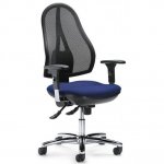 Bürodrehstuhl Deluxe Blau mit Armlehne (Zoom)