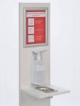 Desinfektions-Ständer Plus integrierte Info-Tafel mit Klapprahmen Din A4 (Zoom)