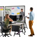 Mobile Hygiene Trennwand  ideal als Abtrennung von Laufwegen, Arbeitsplätzen oder Wartebereichen (Zoom)