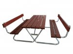 Böco Picknickbank robuste Picknick-Garnitur aus Stahl mit Holzauflage (Zoom)