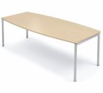 deskin Besprechungstisch Bootsform Ahorn, Länge 220 cm (Zoom)