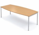 deskin Besprechungstisch Bootsform Buche, Länge 220 cm (Zoom)
