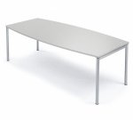 deskin Besprechungstisch Bootsform Lichtgrau, Länge 180 cm (Zoom)