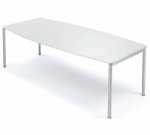 deskin Besprechungstisch Bootsform Weiß, Länge 180 cm (Zoom)