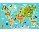 Betzold Teppich Tiere unserer Erde auf den verschiedenen Kontinenten sind die landestypischen Tiere zu sehen (Zoom)