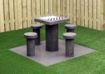HeBlad Spieltisch Dame Beton Beton Anthrazit, 4er (Zoom)
