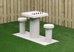 HeBlad Spieltisch Dame Beton Beton Natur, 2er (Zoom)