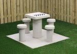 HeBlad Spieltisch Dame Beton Beton Natur, 4er (Zoom)