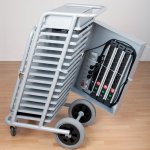 Conen Notebook-Wagen aus Metall rückseitiges Fach für Steckdosenleisten (Zoom)