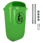 Böco Abfallbehälter Kunststoff zur Pfostenmontage (Zoom)