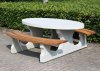 Picknickset Beton oval mit Hol ...