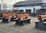 HeBlad Parkbank Duo Beton perfekt für den öffentlichen Raum (Zoom)