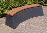 HeBlad Betonbank oval mit Holzsitz Beton Anthrazit lackiert (Zoom)