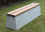 HeBlad Betonbank mit Holzsitz Beton natur (Zoom)