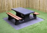 HeBlad Picknickset Beton mit Holzsitz